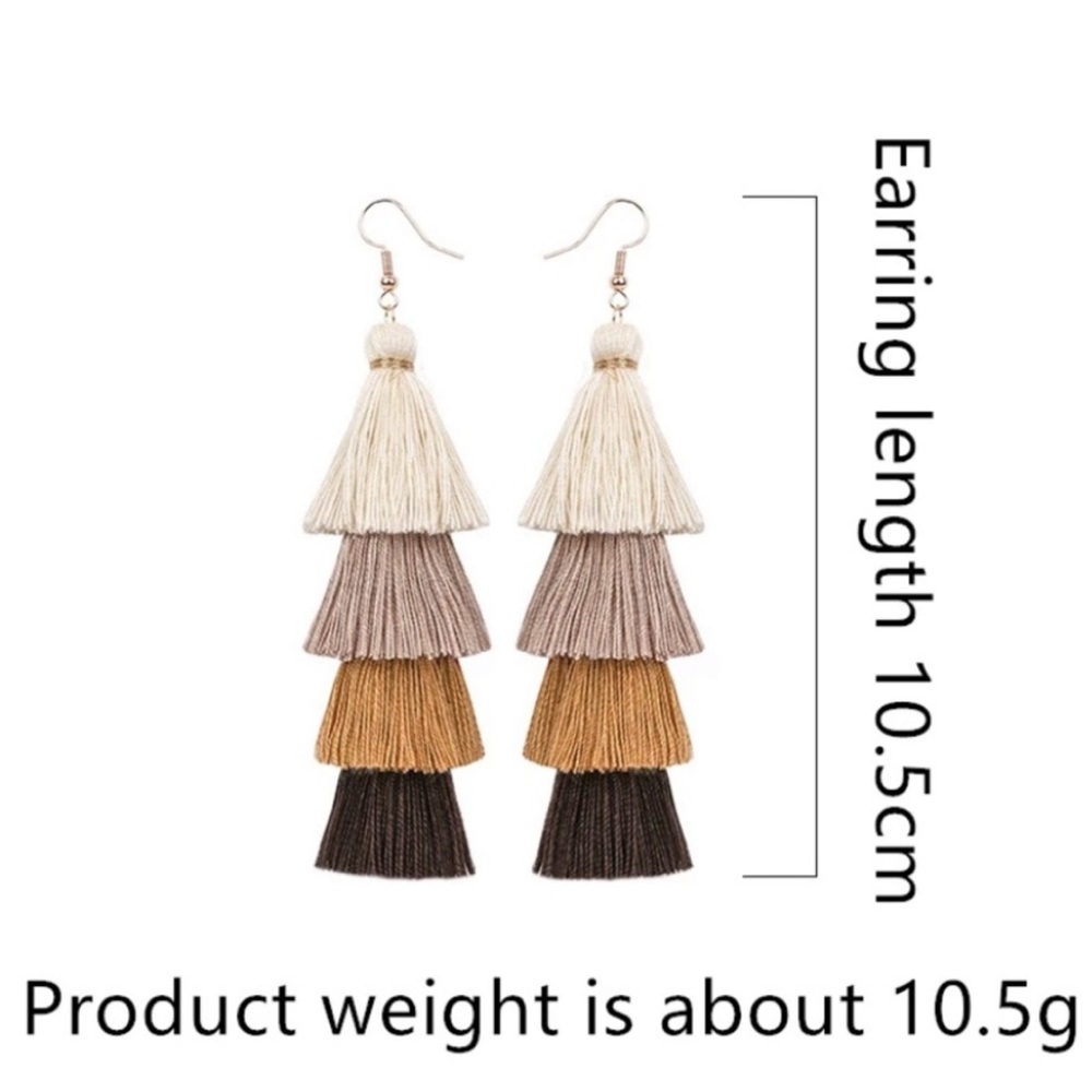 Vintage Boho Multilayer Tassel Fringe Earrings - Picture 4 of 4